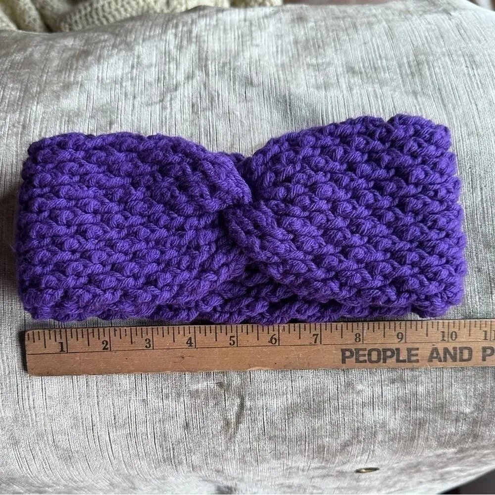 Handmade purple twist knot headband crochet acrylic